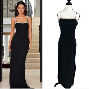 Vintage FAVIANA formal gown Elegant Black Maxi Dress